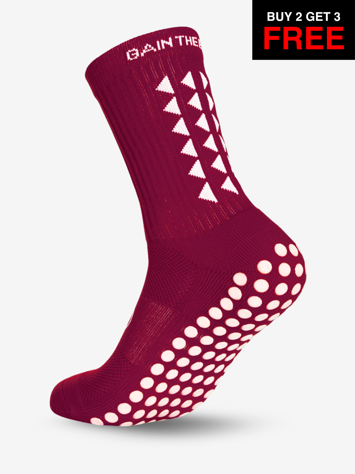GRIP SOCKS 3.0  MidCalf Length - Maroon - SALE BUY 2 GET 3 FREE