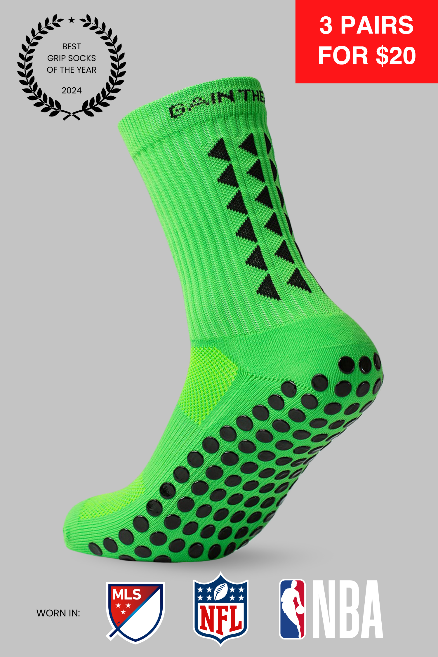 GRIP SOCKS 3.0  MidCalf Length - Green
