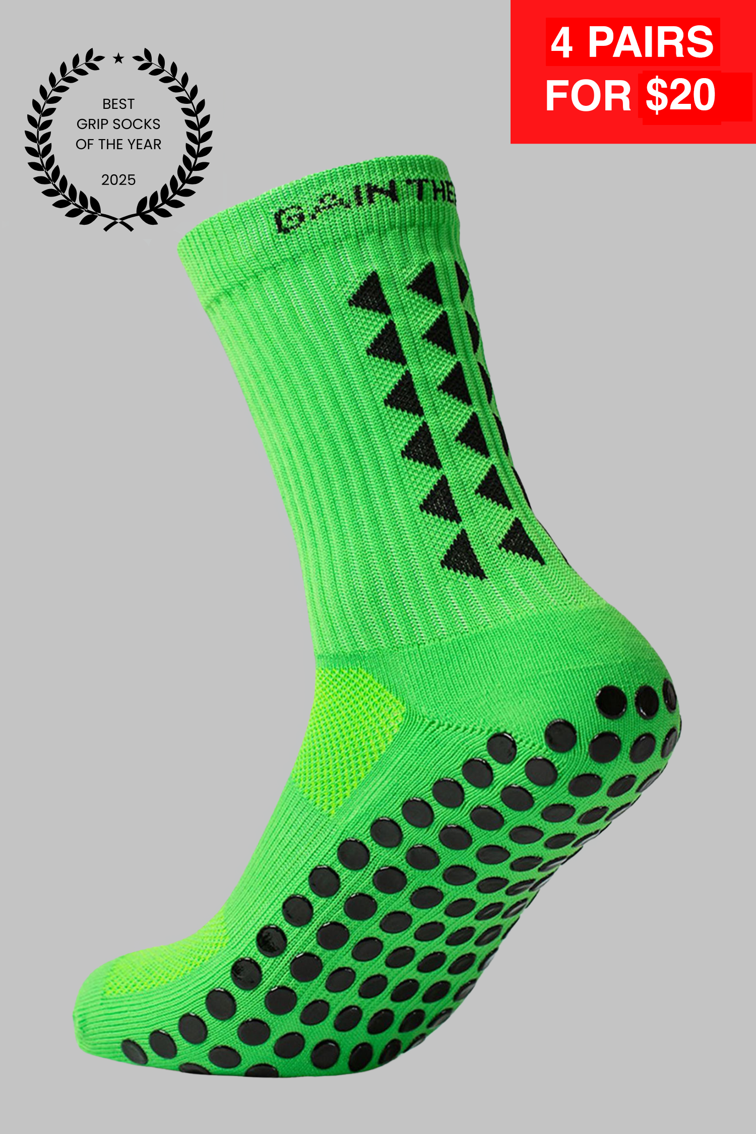 GRIP SOCKS 3.0  MidCalf Length - Green