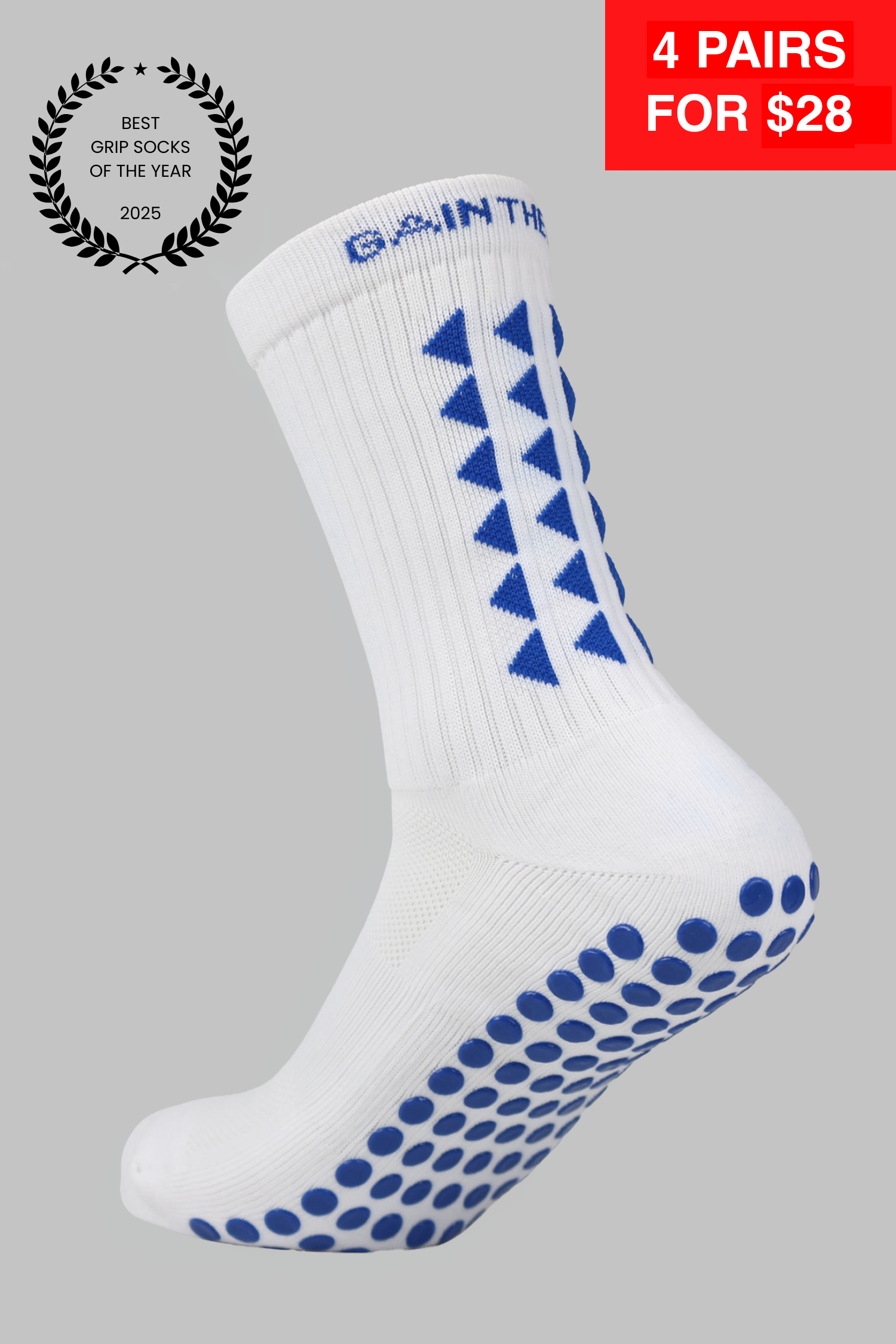 LIMITED EDITION GRIP SOCKS 3.0 - White & Blue