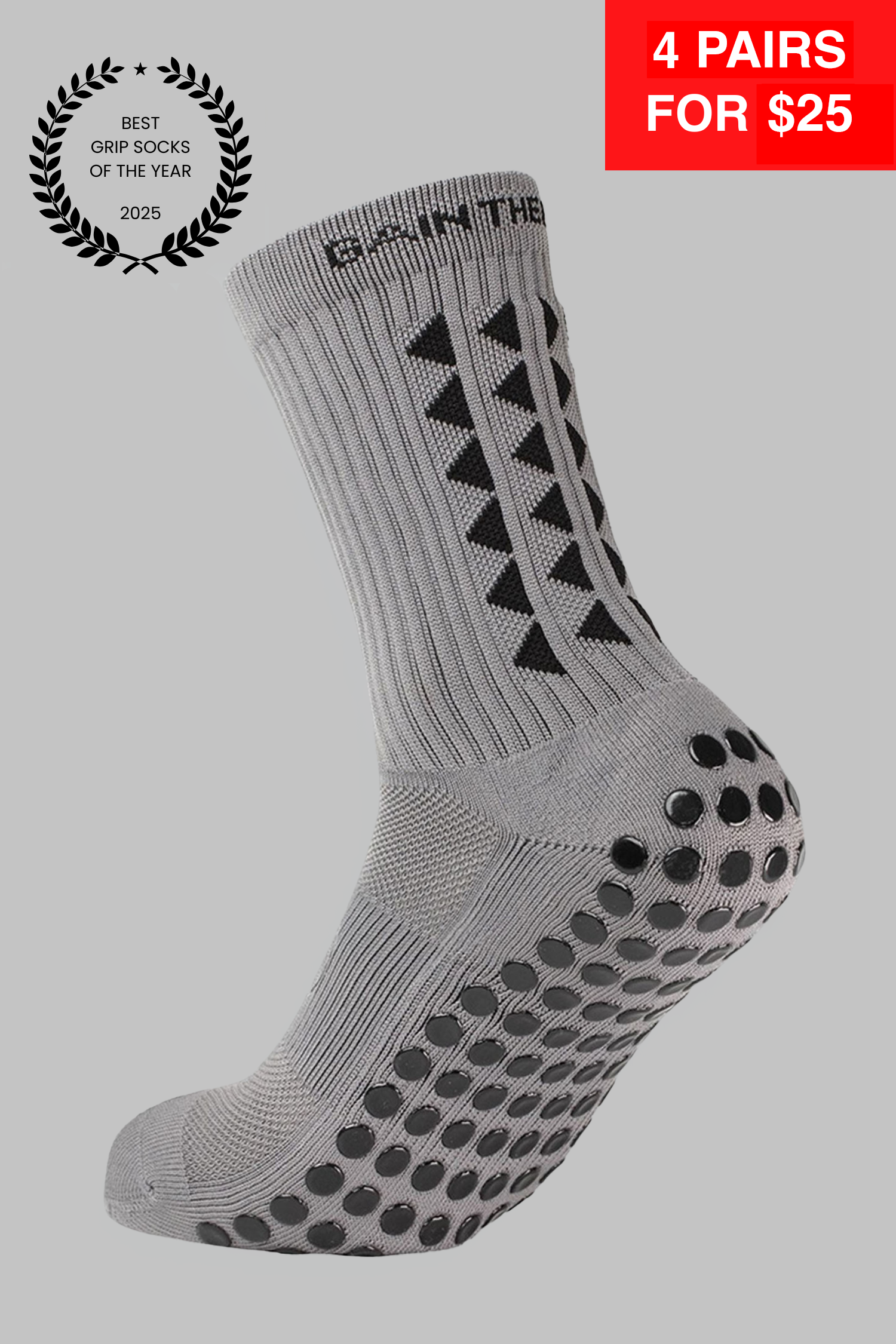 GRIP SOCKS 3.0 MidCalf Length - Grey – Gain The Edge US