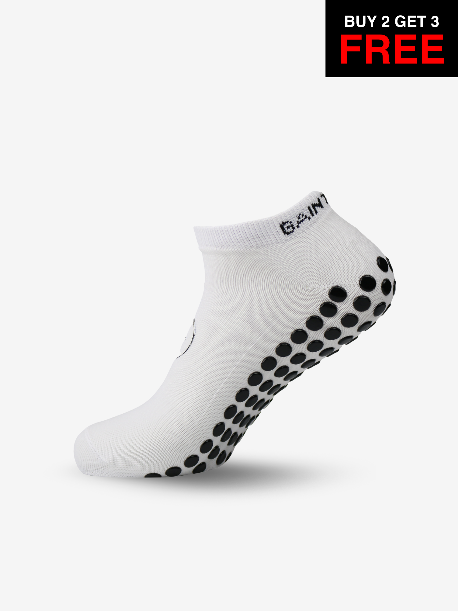 Ankle Grip Socks - White - SALE BUY 2 GET 3 FREE