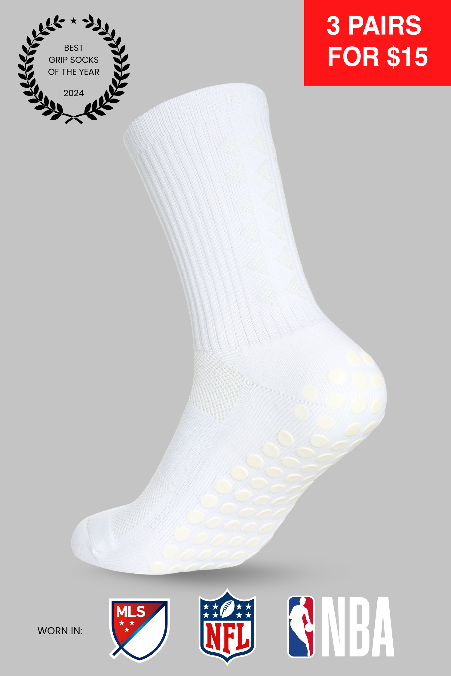 GRIP SOCKS 3.0 midcalf length - WHITEOUT EDITION