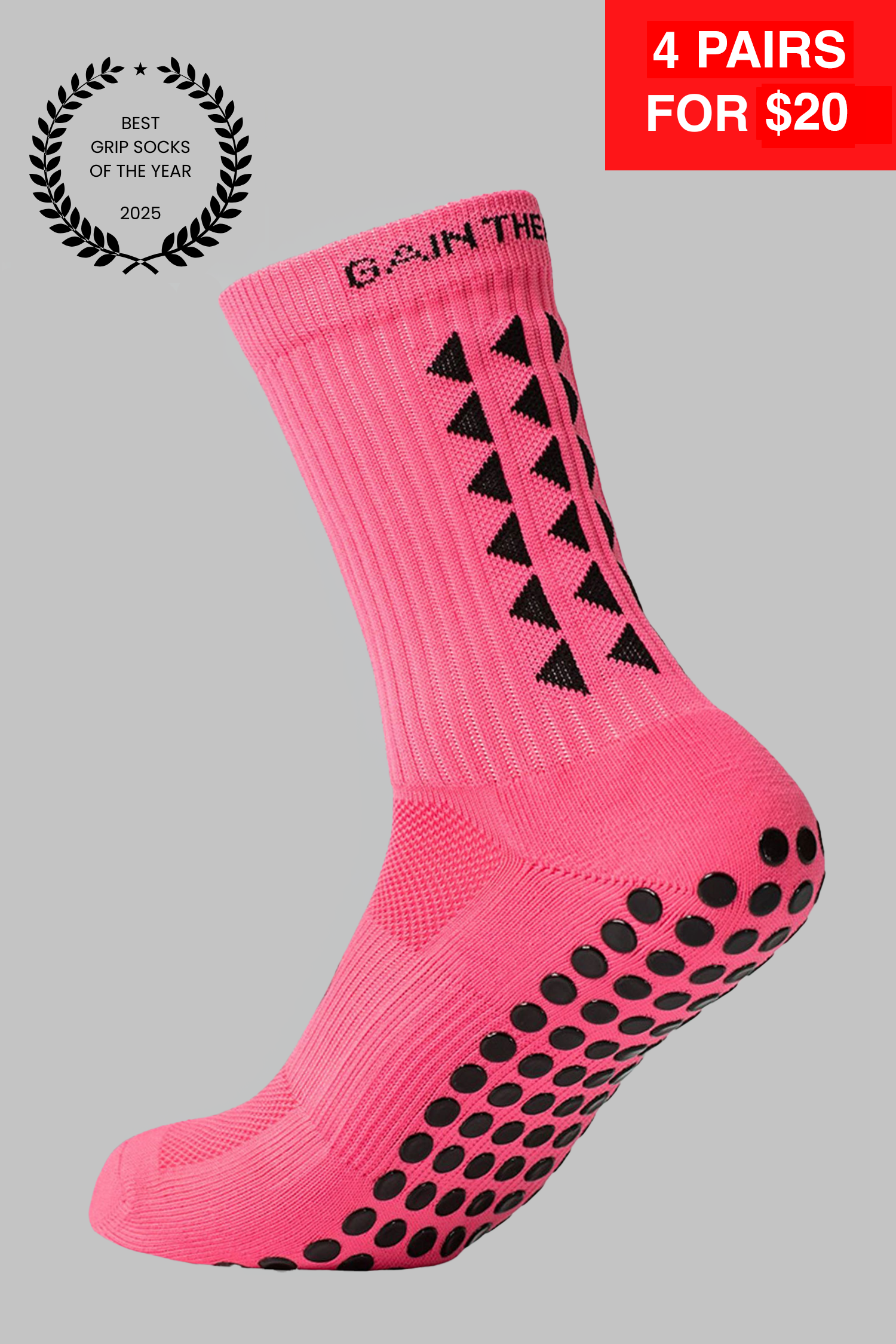 GRIP SOCKS 3.0  MidCalf Length - Pink