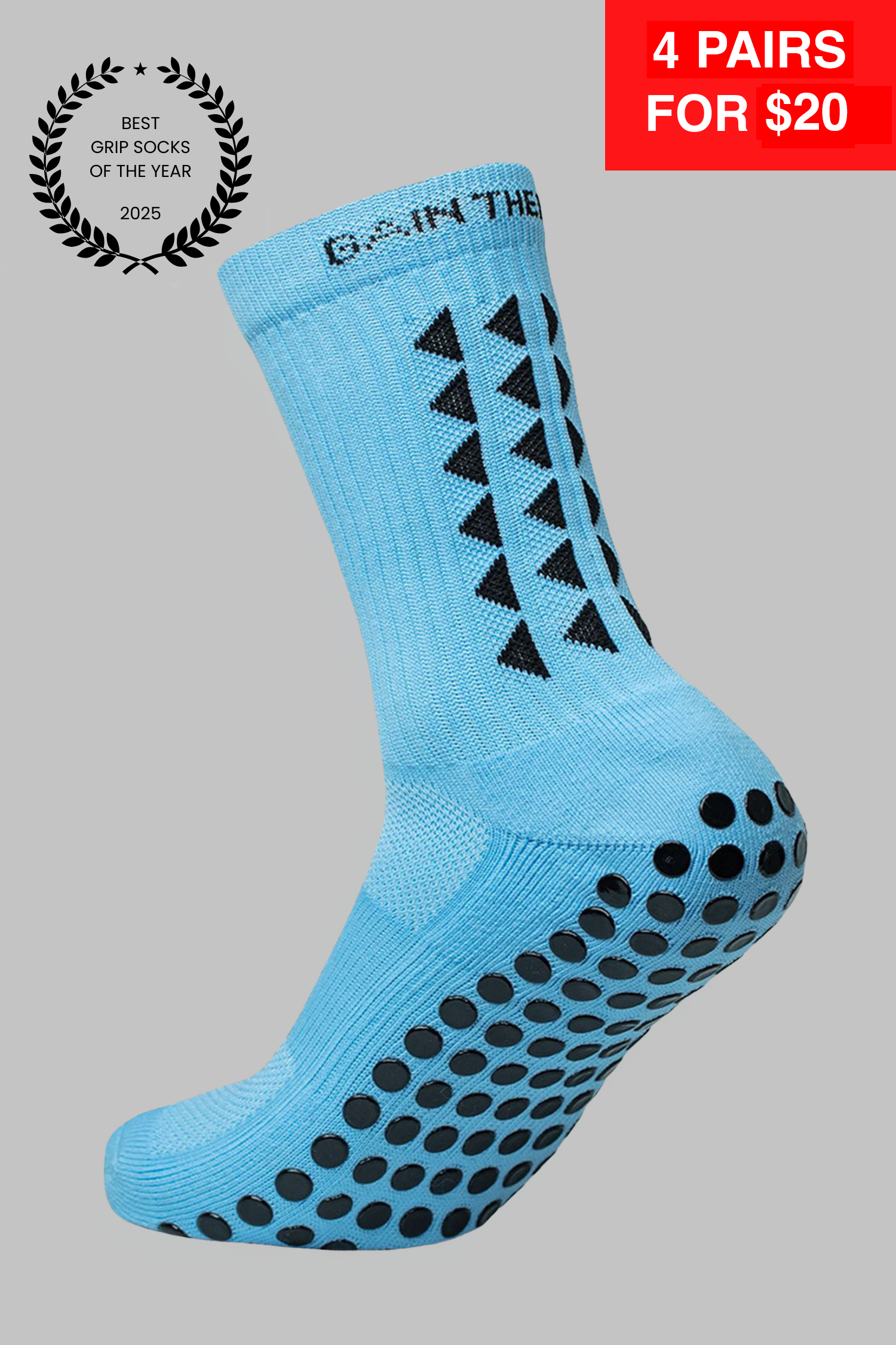 GRIP SOCKS 3.0  MidCalf Length - Light Blue