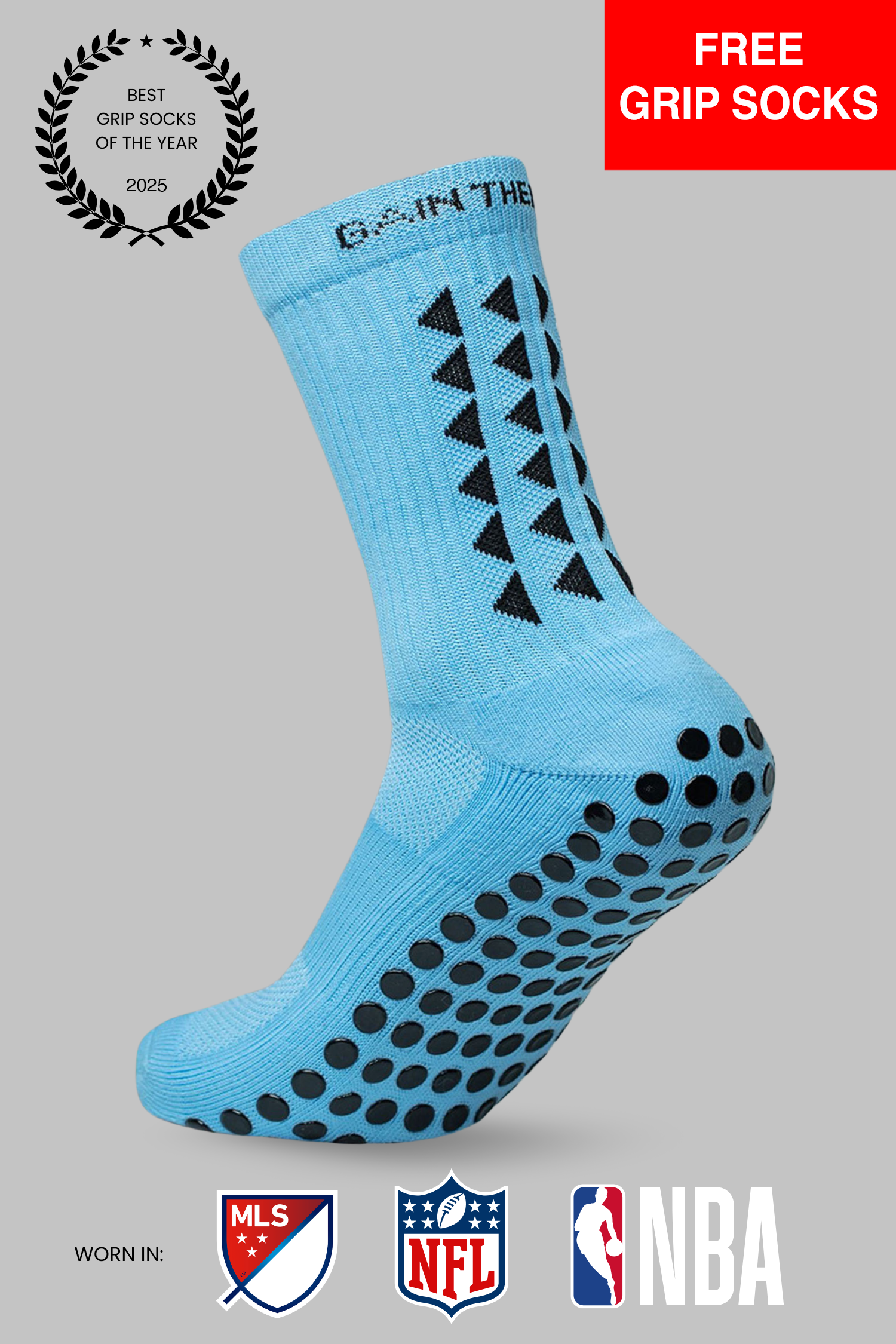 GRIP SOCKS 3.0  MidCalf Length - Light Blue