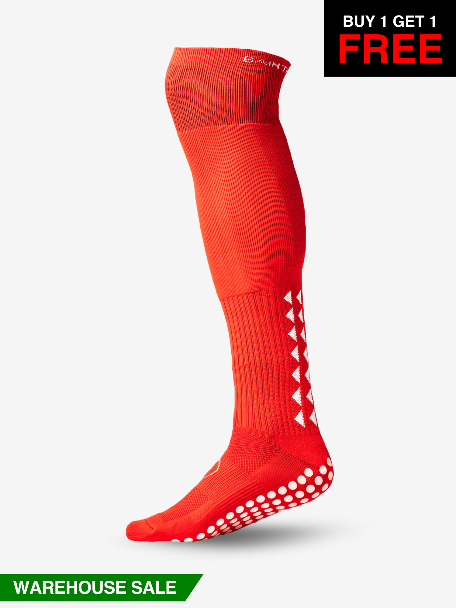 GRIP SOCKS 2.0  Full Length - Red - WAREHOUSE SALE