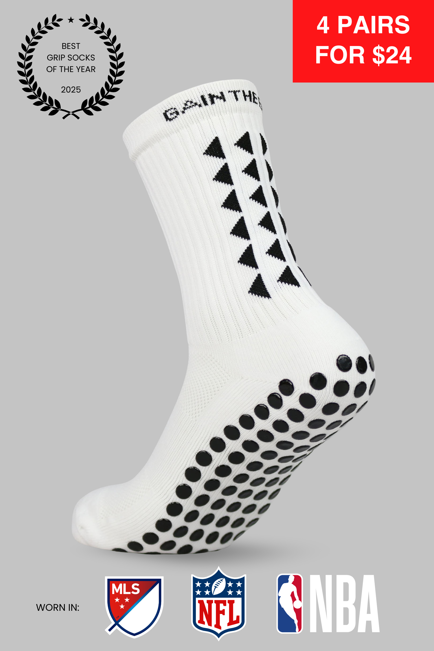 GRIP SOCKS 3.0  MidCalf Length - White