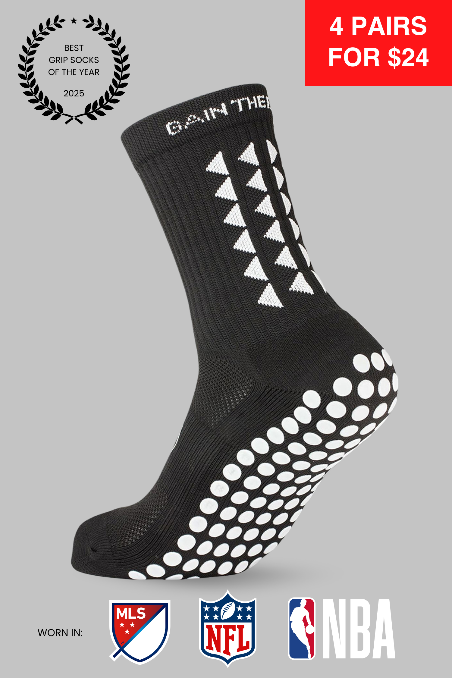 GRIP SOCKS 3.0 MidCalf Length - Black