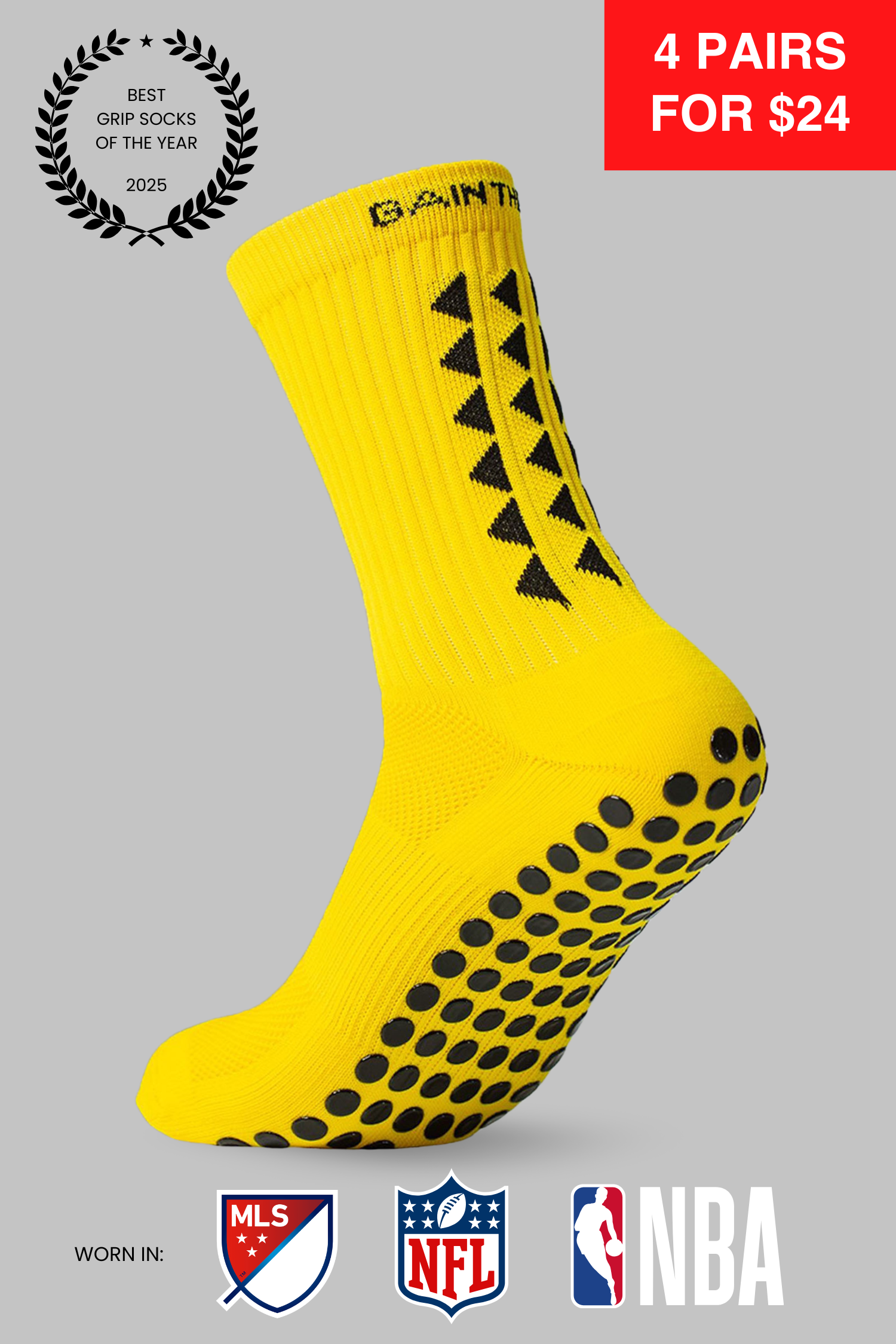 GRIP SOCKS 3.0  MidCalf Length - Yellow