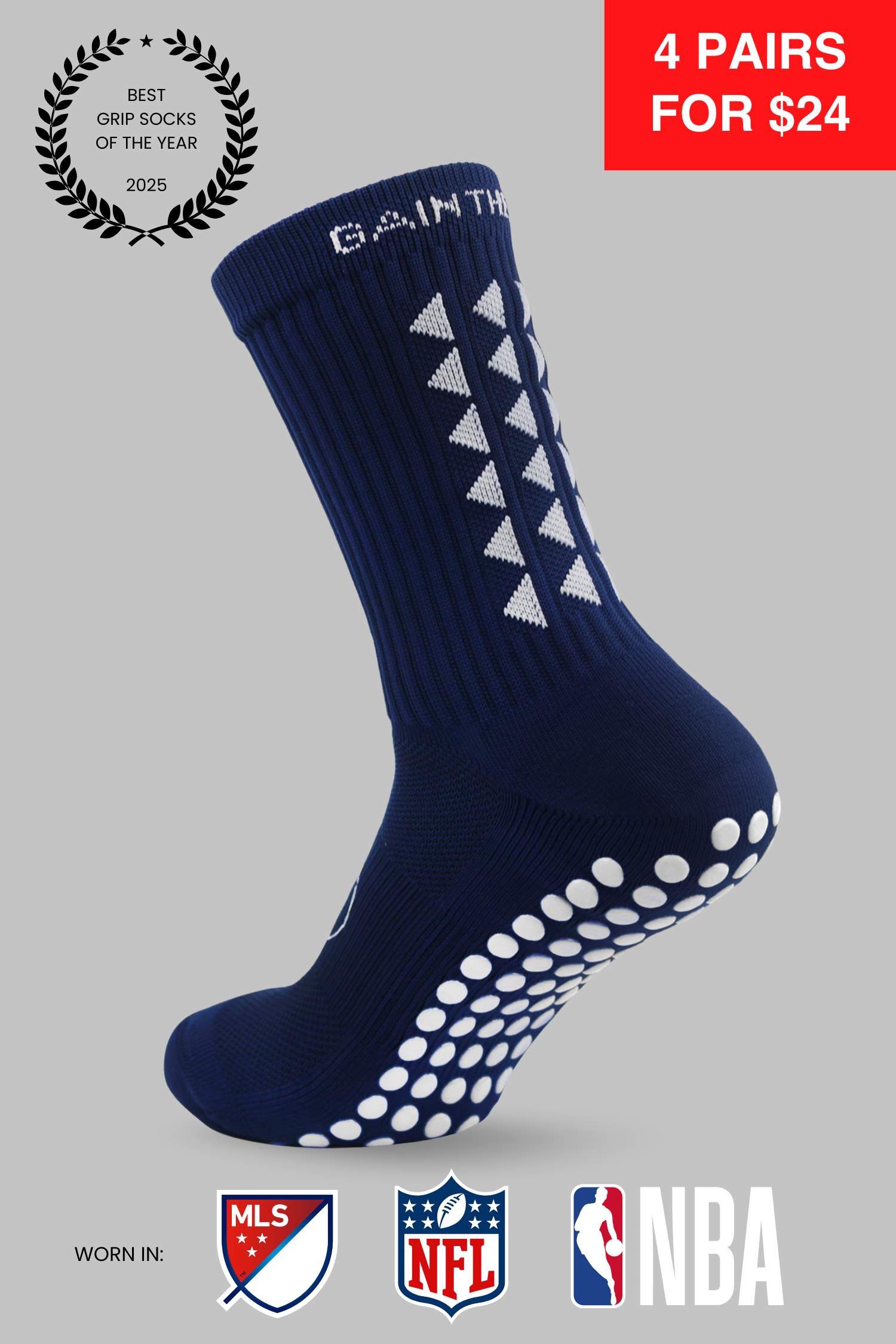GRIP SOCKS 3.0  MidCalf Length - Navy Blue