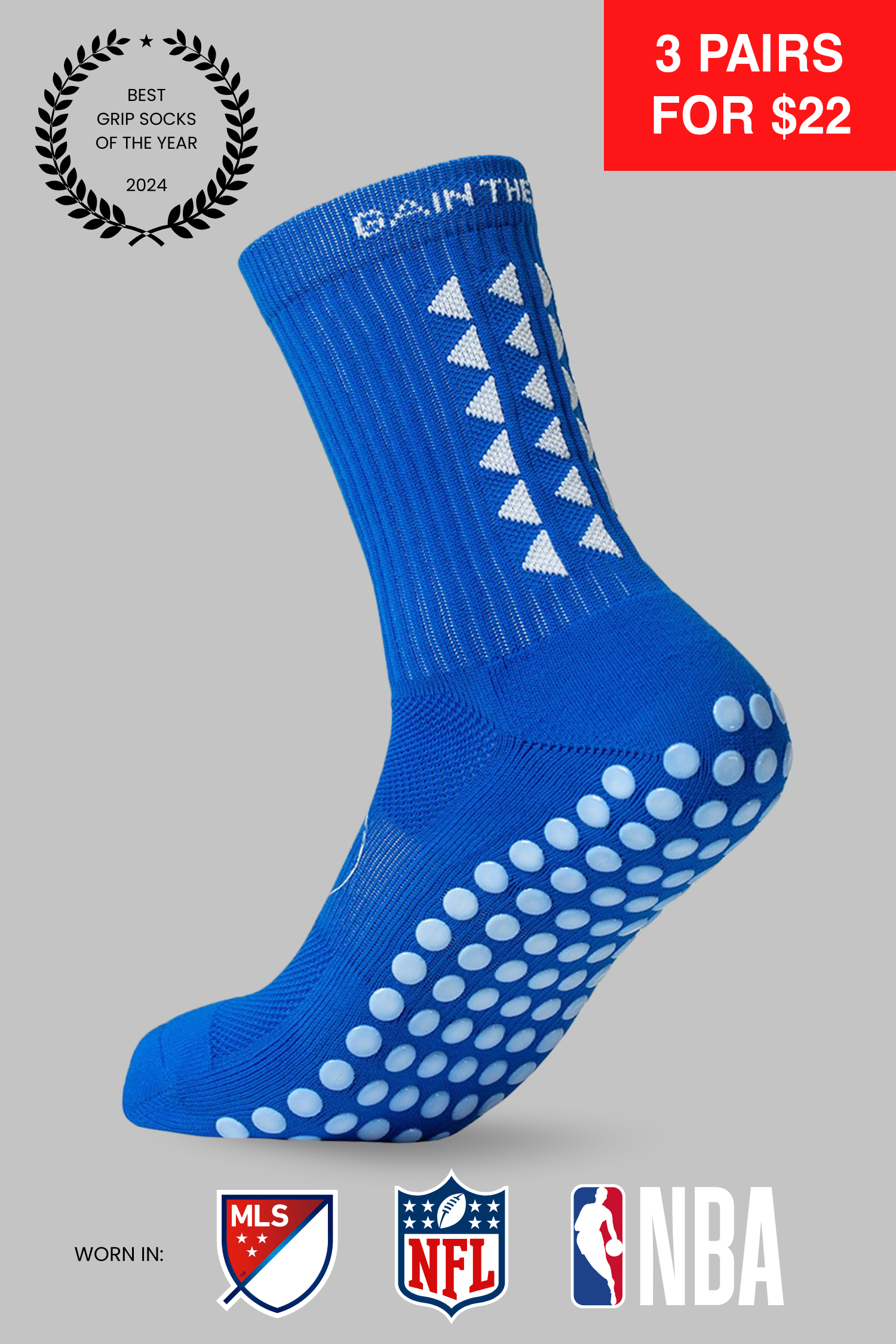GRIP SOCKS 3.0  MidCalf Length - Blue