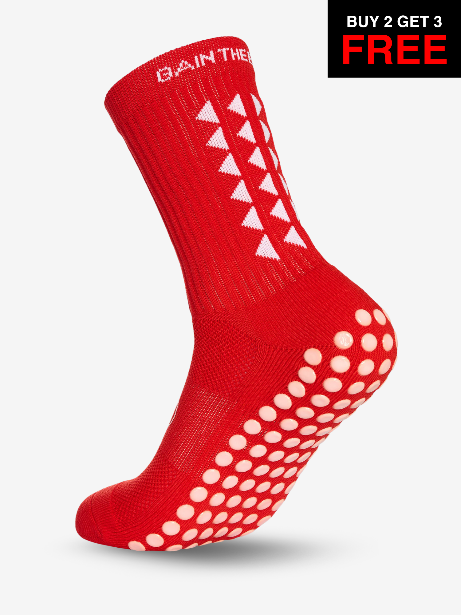 GRIP SOCKS 3.0  MidCalf Length - Red - SALE BUY 2 GET 3 FREE