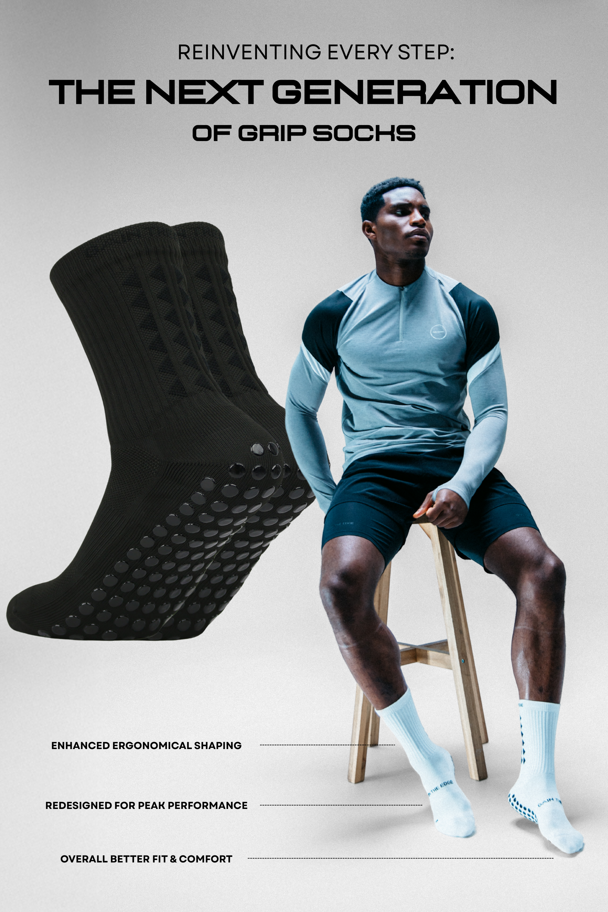 GRIP SOCKS 3.0 midcalf length - BLACKOUT EDITION