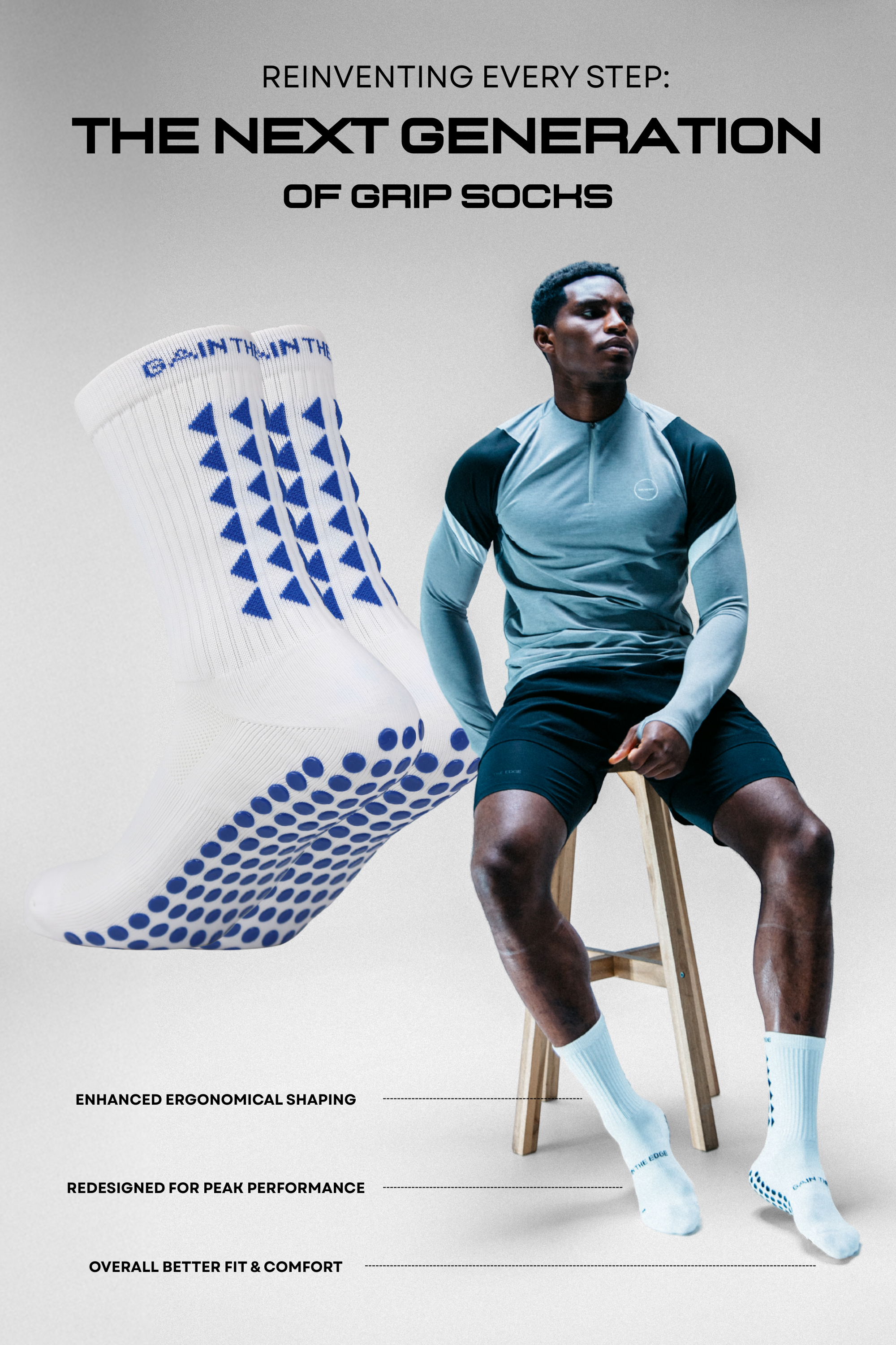 LIMITED EDITION GRIP SOCKS 3.0 - White & Blue