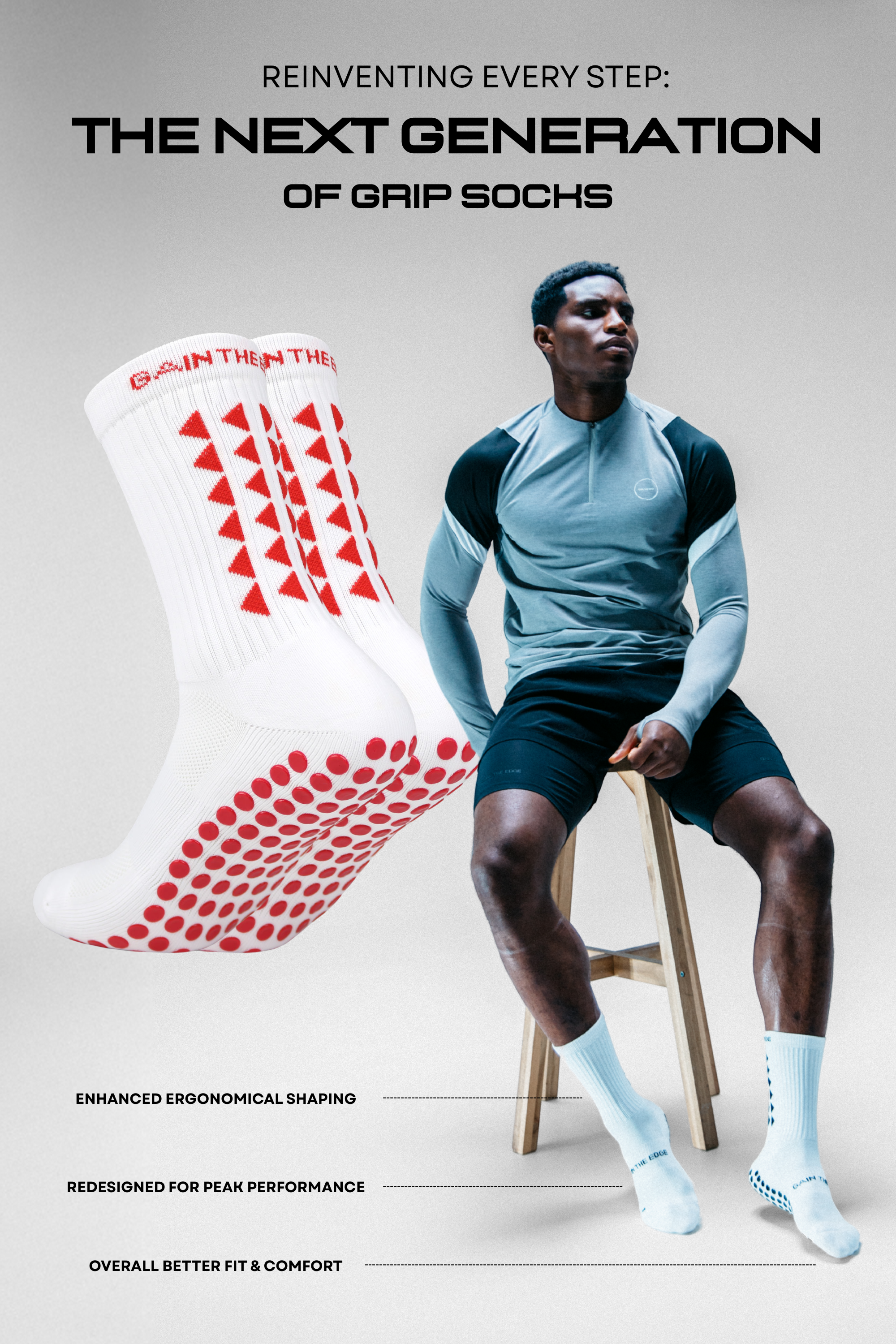 LIMITED EDITION GRIP SOCKS 3.0 - White & Red