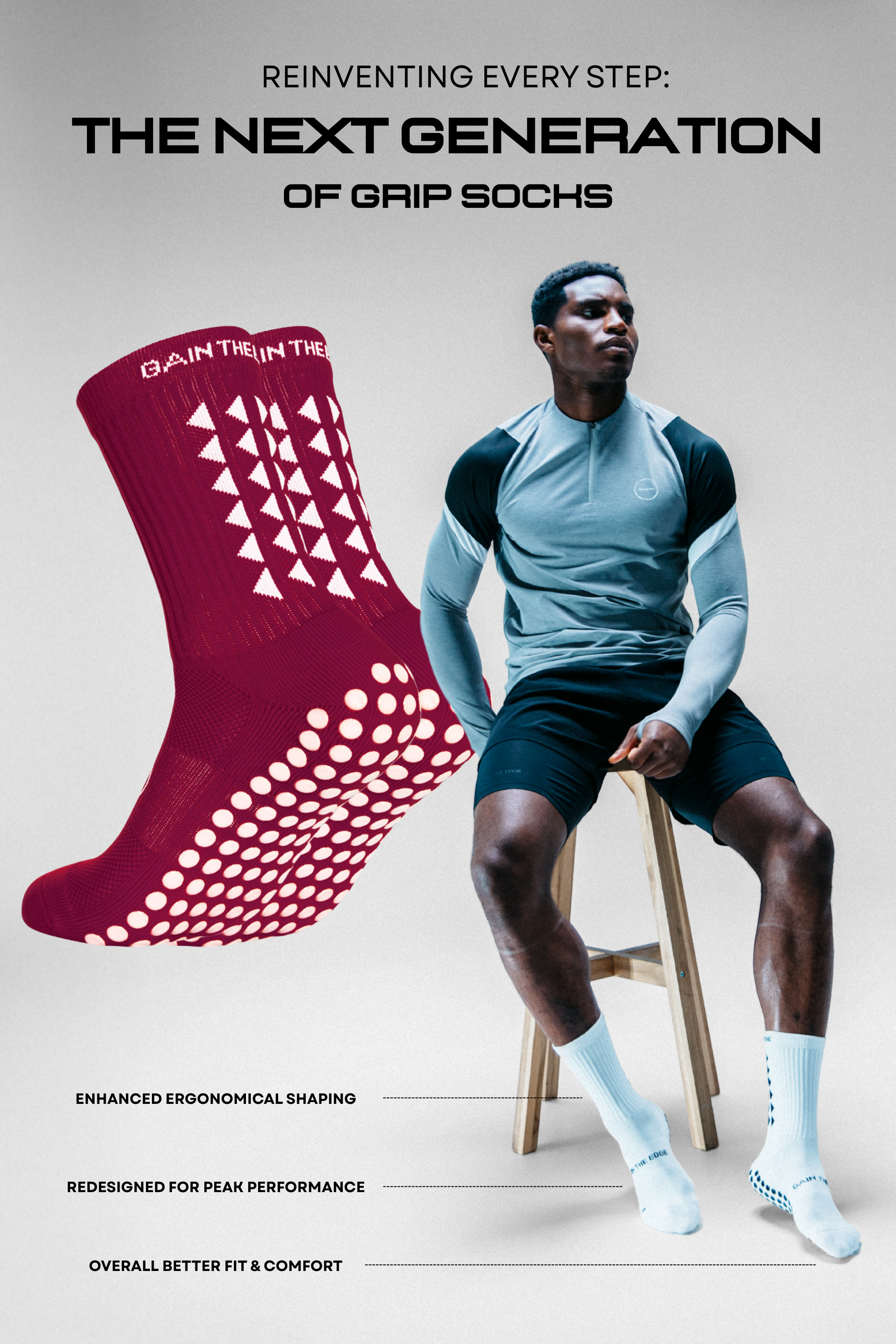 GRIP SOCKS 3.0  MidCalf Length - Maroon