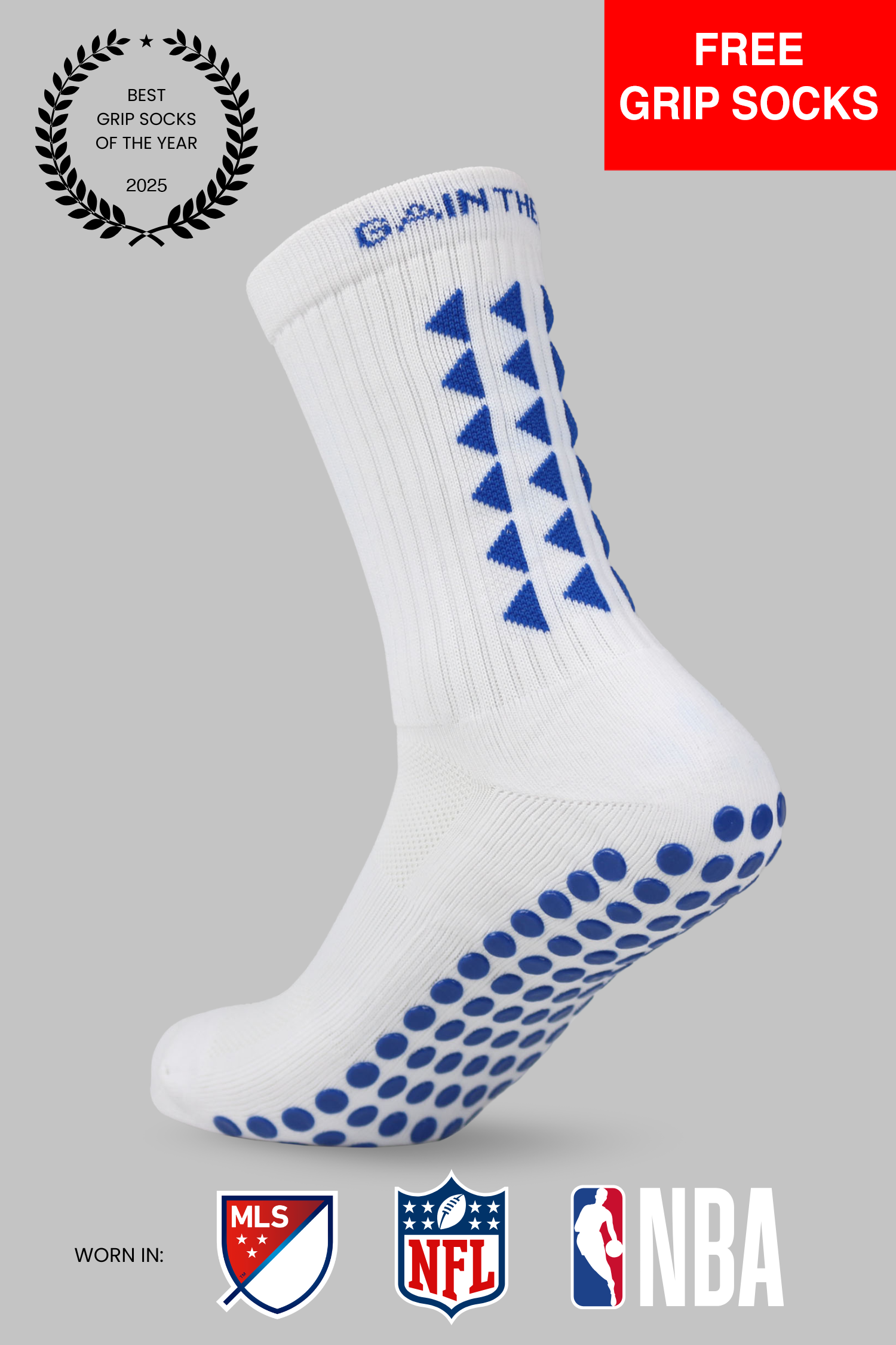 LIMITED EDITION GRIP SOCKS 3.0 - White & Blue