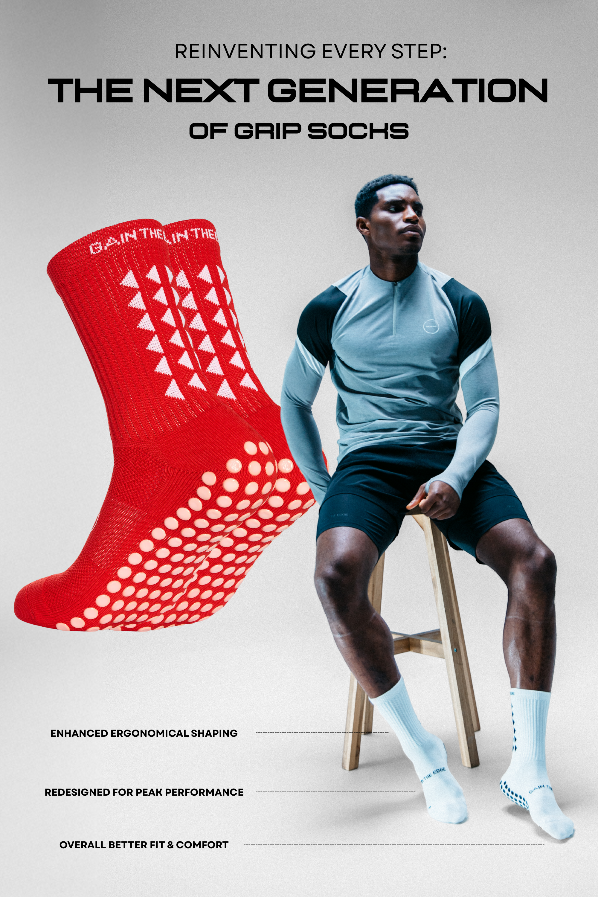 GRIP SOCKS 3.0  MidCalf Length - Red
