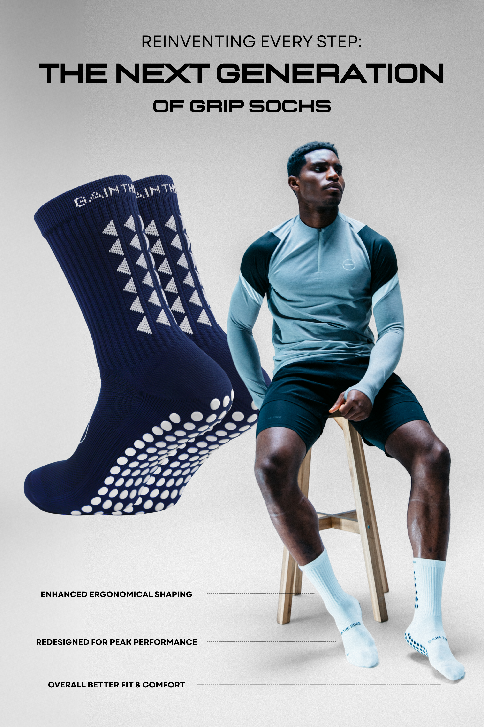 GRIP SOCKS 3.0  MidCalf Length - Navy Blue