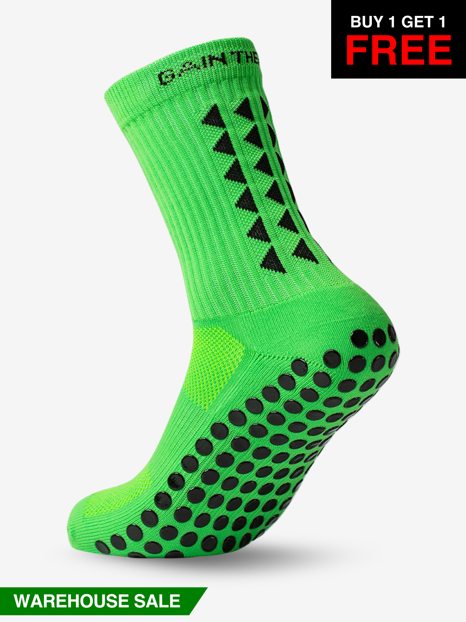 GRIP SOCKS 3.0  MidCalf Length - Green - WAREHOUSE SALE