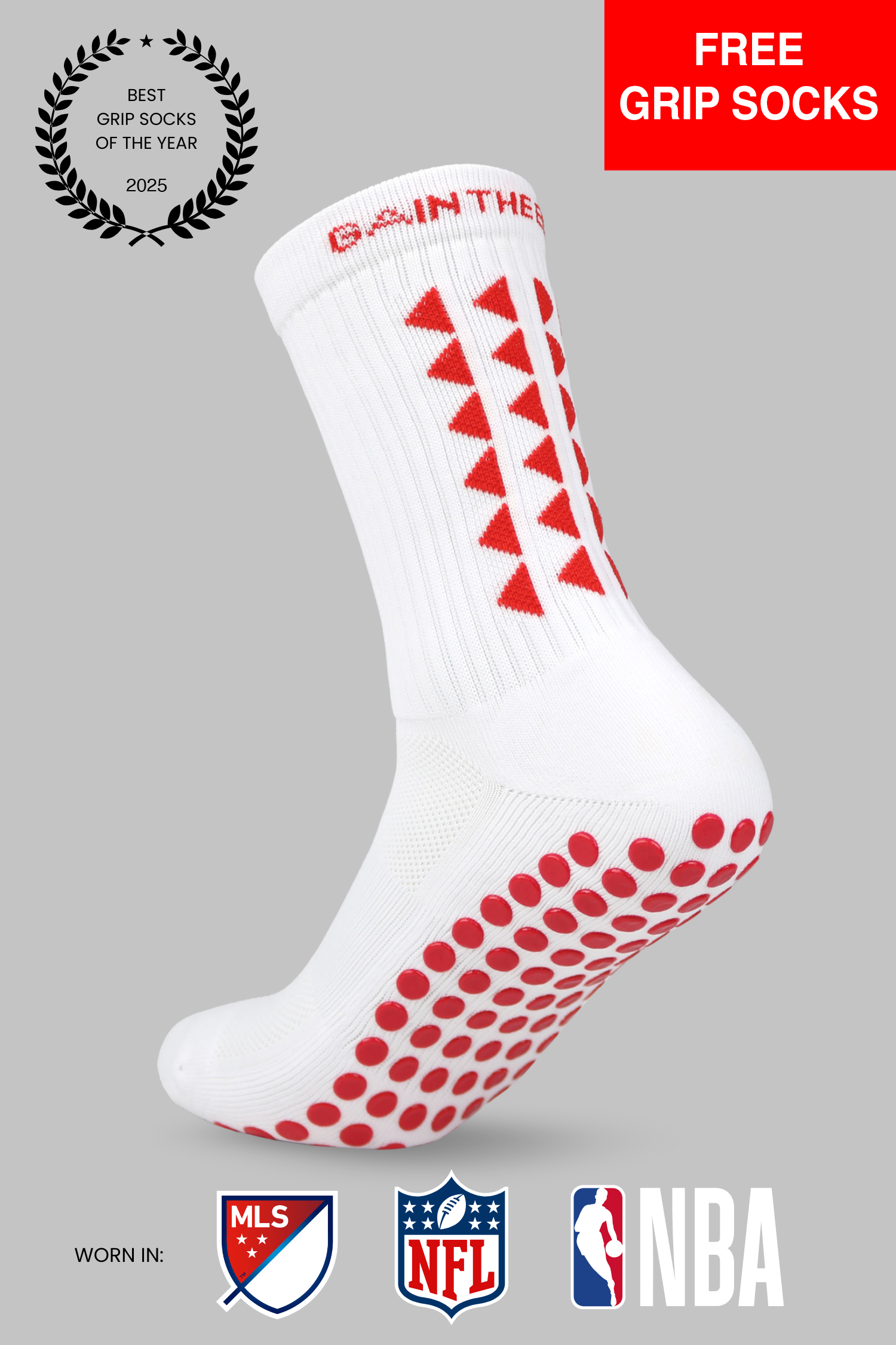 LIMITED EDITION GRIP SOCKS 3.0 - White & Red