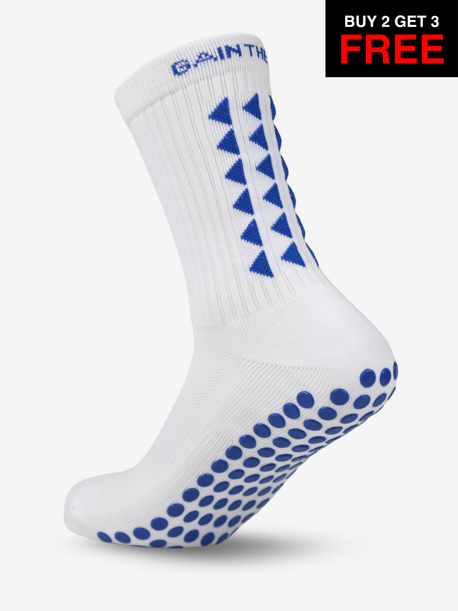 LIMITED EDITION GRIP SOCKS 3.0 - White & Blue - SALE BUY 2 GET 3 FREE