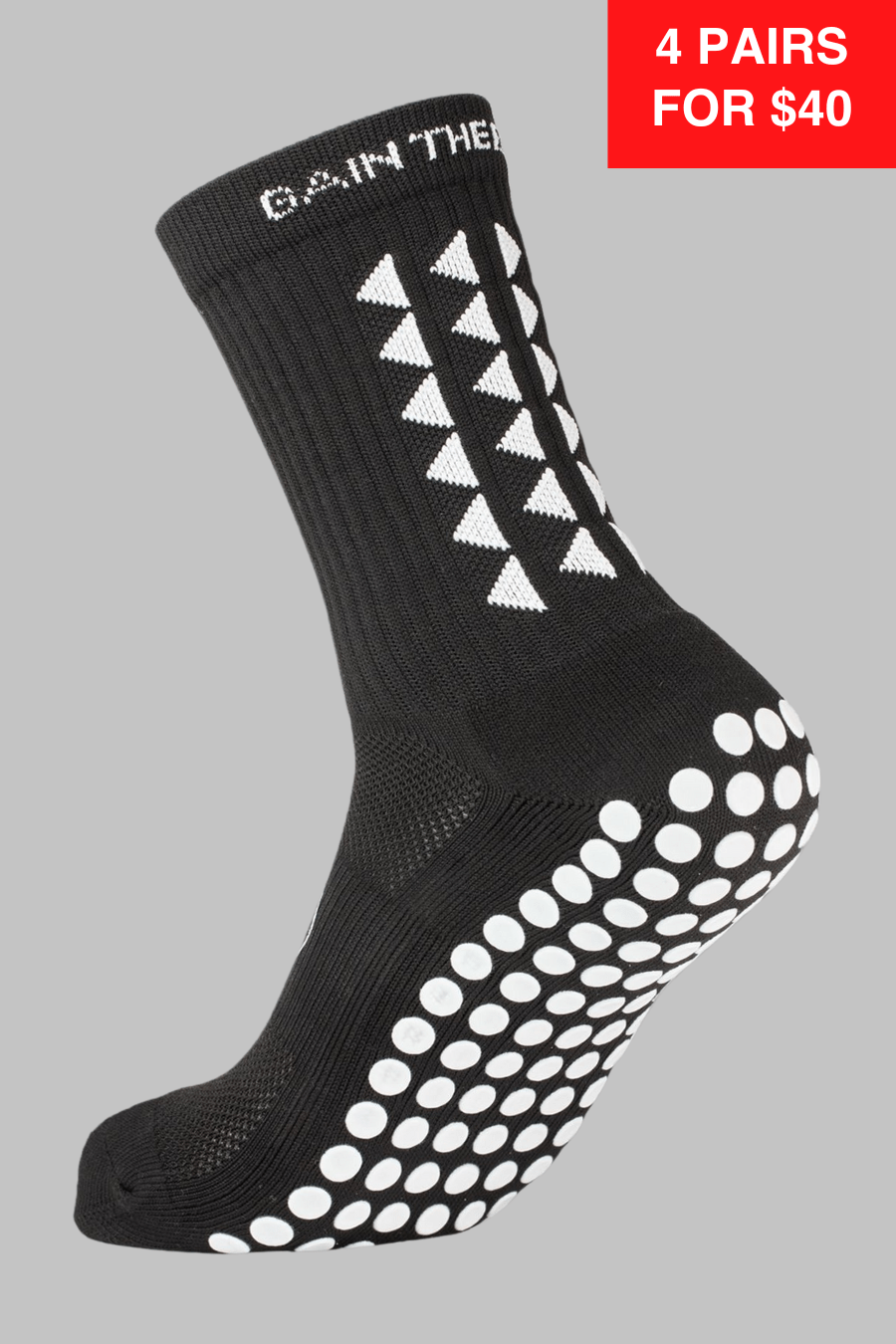 GRIP SOCKS 2.0 MidCalf Length - Black - Gain The Edge US