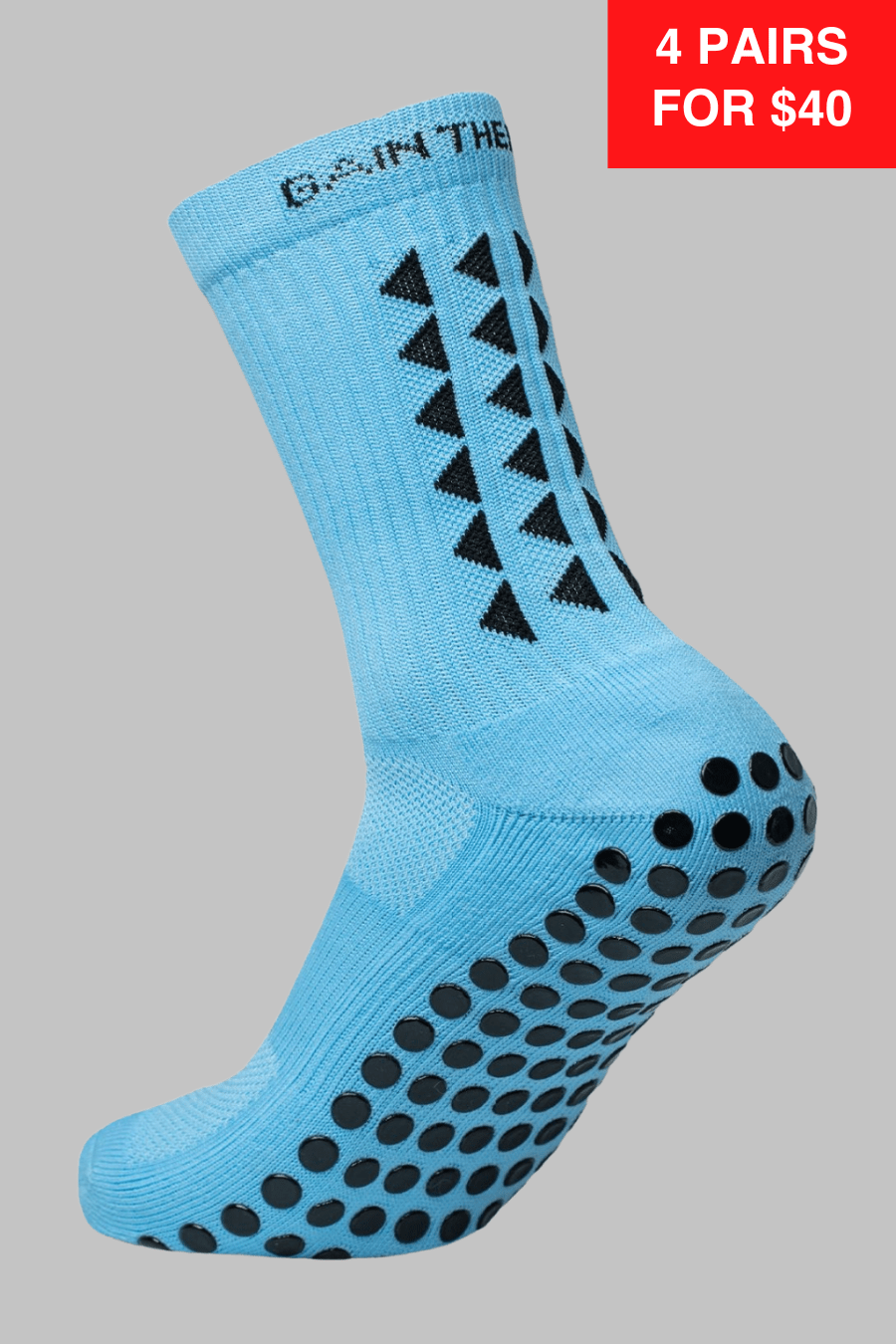 GRIP SOCKS 2.0 MidCalf Length - Light Blue - Gain The Edge US