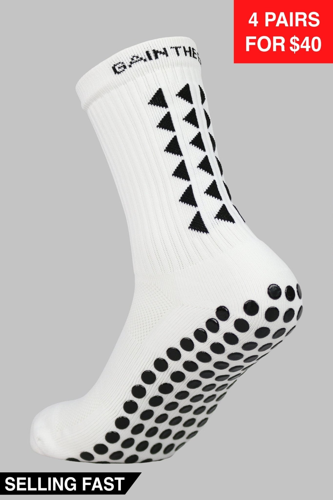 GRIP SOCKS 2.0 MidCalf Length - White - Gain The Edge US