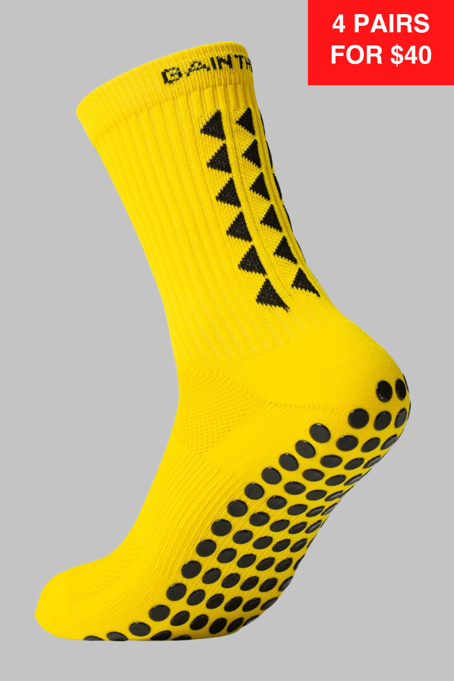 GRIP SOCKS 2.0 MidCalf Length - Yellow - Gain The Edge US