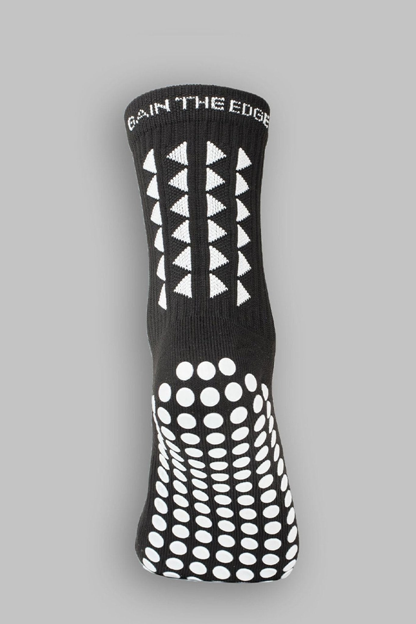 Plain Black Grip Mid Leg Socks